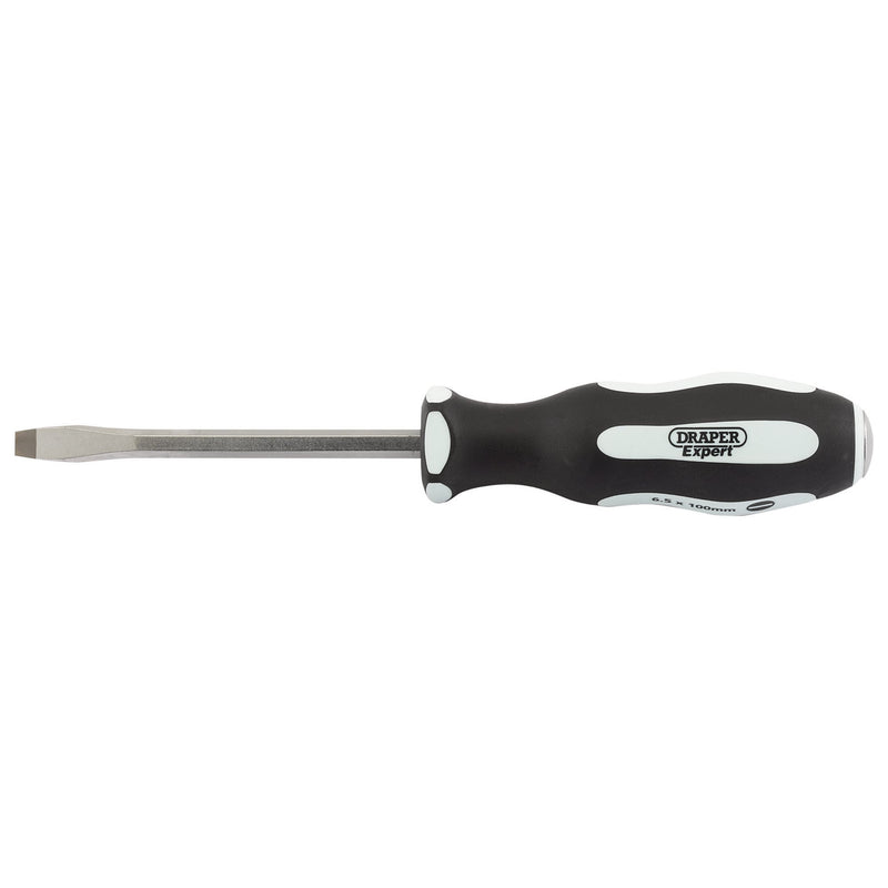 Draper 35181 'Pound Thru' Plain Slot Soft Grip Screwdriver, 6.5 x 100mm