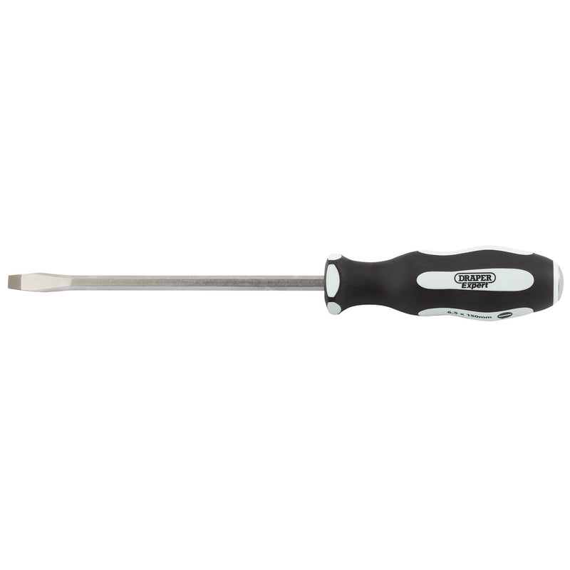 Draper 35183 'Pound Thru' Plain Slot Soft Grip Screwdriver, 6.5 x 150mm