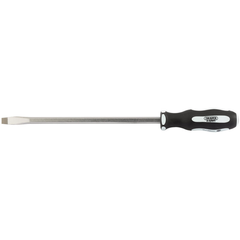 Draper 35186 'Pound Thru' Plain Slot Soft Grip Screwdriver, 10 x 250mm