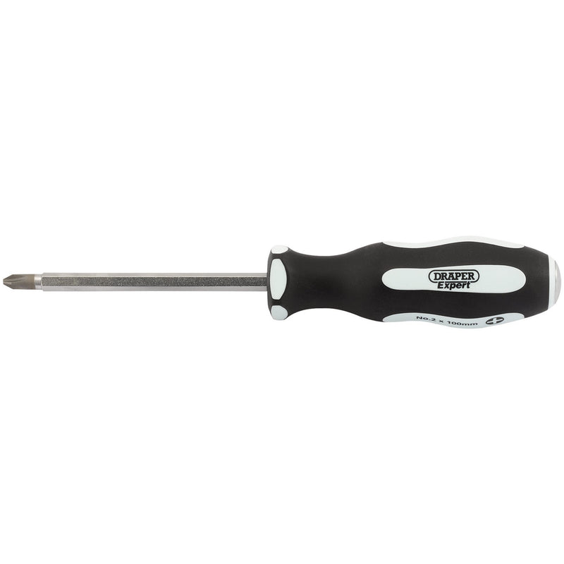 Draper 35223 'Pound Thru' Cross Slot Soft Grip Screwdriver, No.2 x 100mm