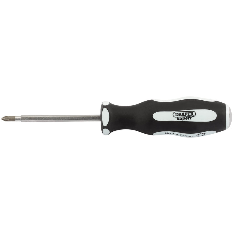 Draper 35227 'Pound Thru' PZ TYPE Soft Grip Screwdriver, No.1 x 75mm