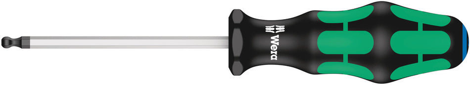 Wera 05022910001 352 Ball end screwdriver for hexagon socket screws, 3/16" x 100 mm