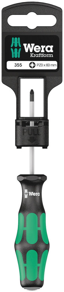 Wera 05100055001 355 PZ SB Screwdriver for Pozidriv screws, PZ 0 x 60 mm