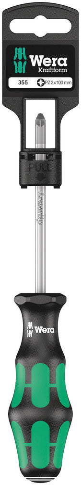 Wera 05100057001 355 PZ SB Screwdriver for Pozidriv screws, PZ 2 x 100 mm