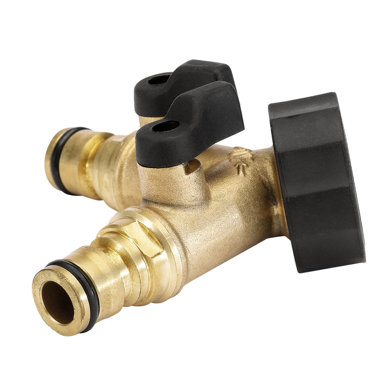 Draper 36228 Brass Double Tap Connector with Flow Control, 3/4"