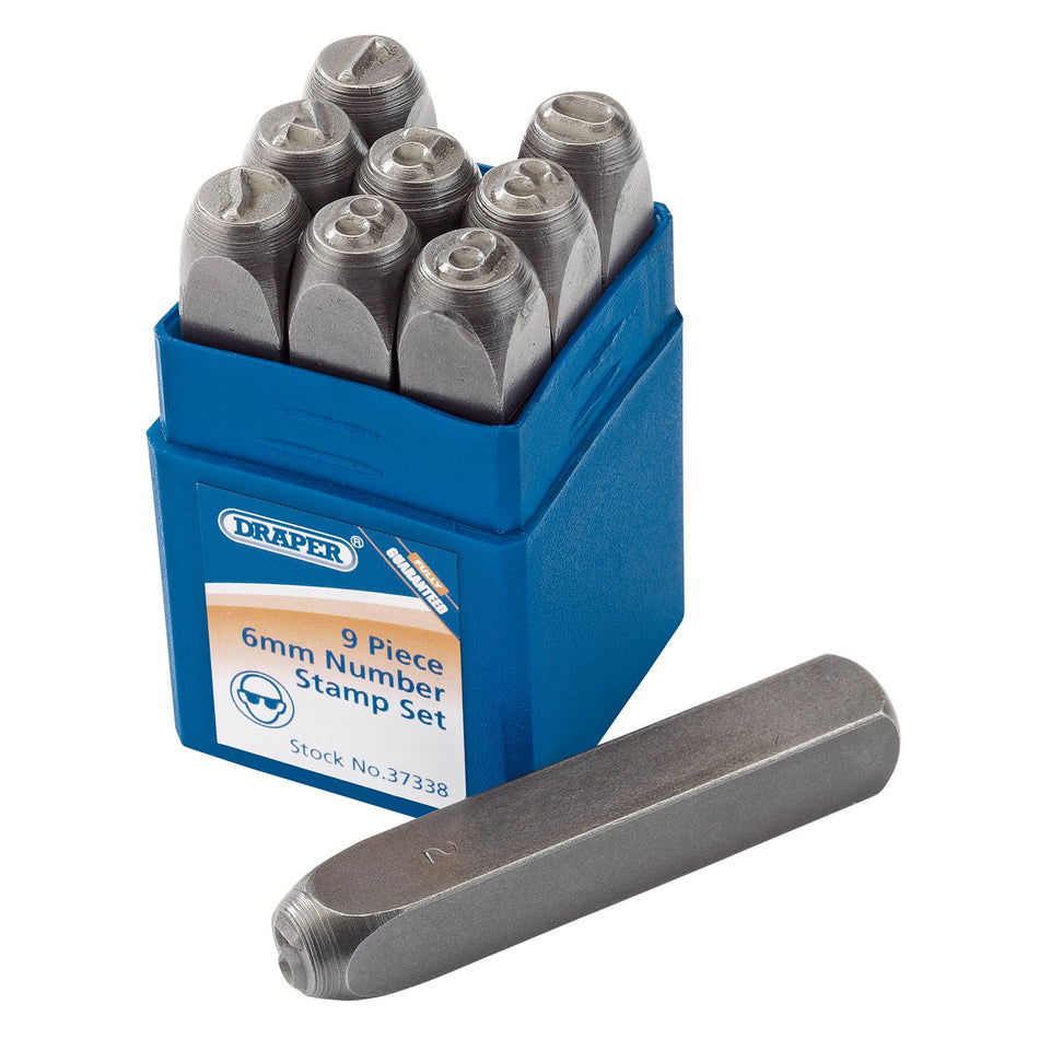 Draper 37338 0 - 9 Number Stamp Set, 1/4"