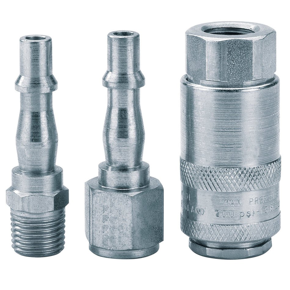 Draper 37844 1/4" PCL BSP Air Line Coupling Set (3 Piece)