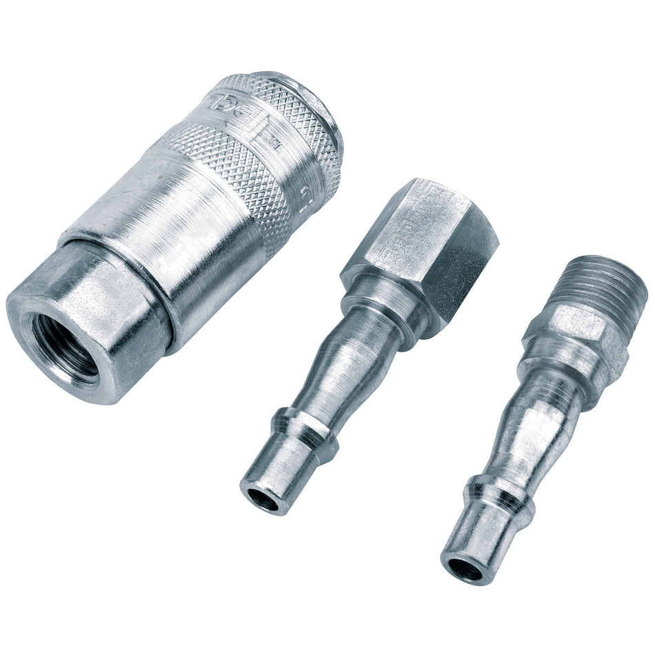 Draper 37844 1/4" PCL BSP Air Line Coupling Set (3 Piece)