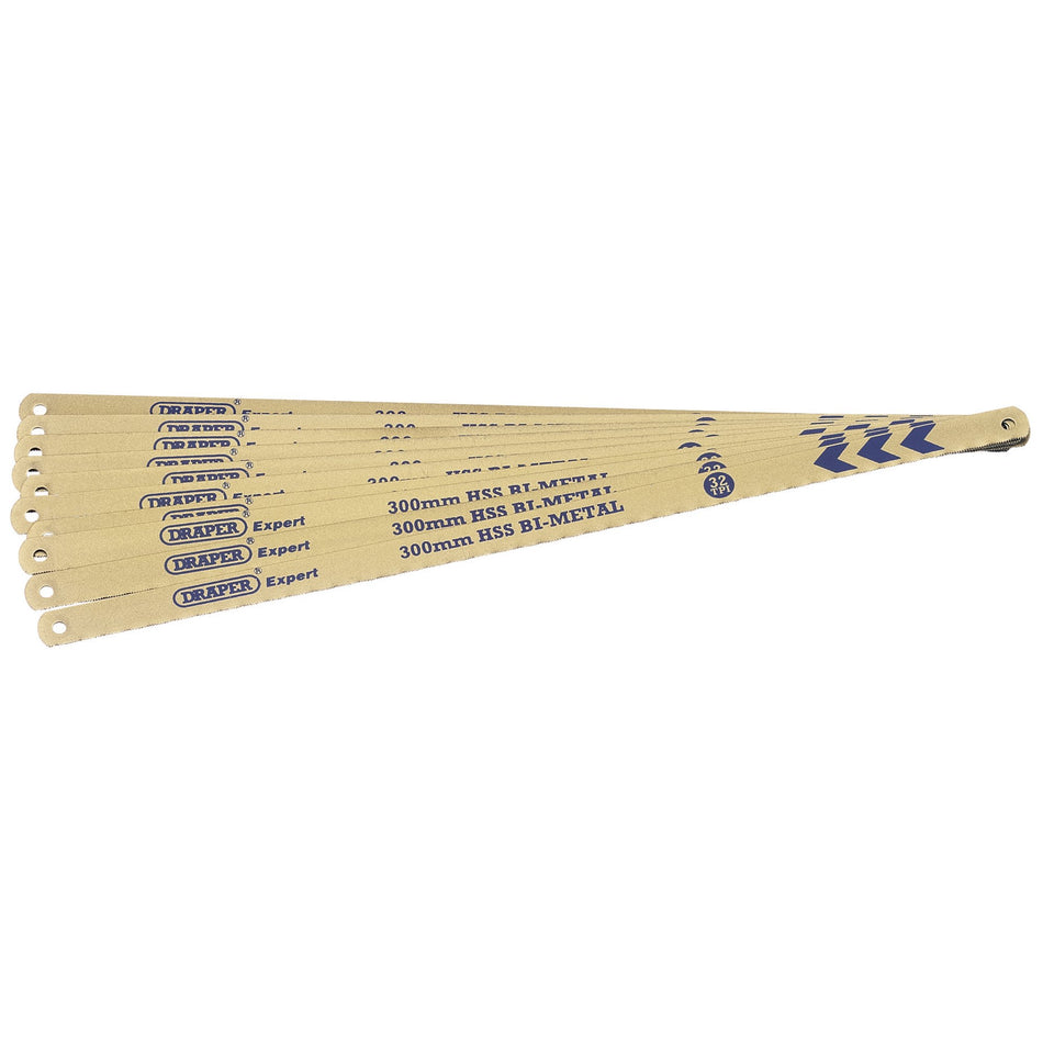 Draper 38266 Bi-metal Hacksaw Blades, 300mm, 32tpi (Pack of 10)