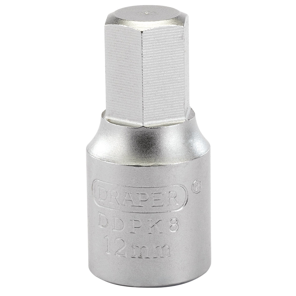 Draper 38326 Hexagon Drain Plug Key, 3/8 Sq. Dr., 12mm