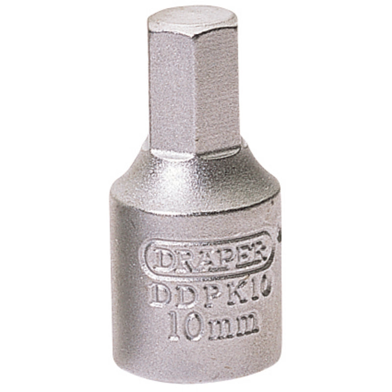 Draper 38328 Hexagon Drain Plug Key, 3/8 Sq. Dr., 10mm