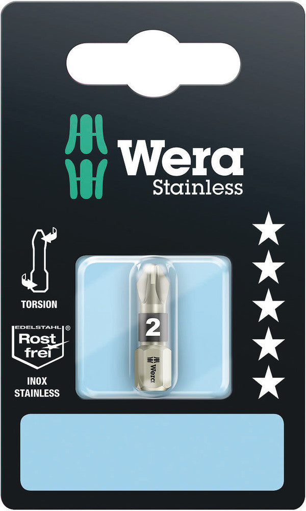 Wera 05073614001 3855/1 TS SB bits, stainless, PZ 2 x 25 mm