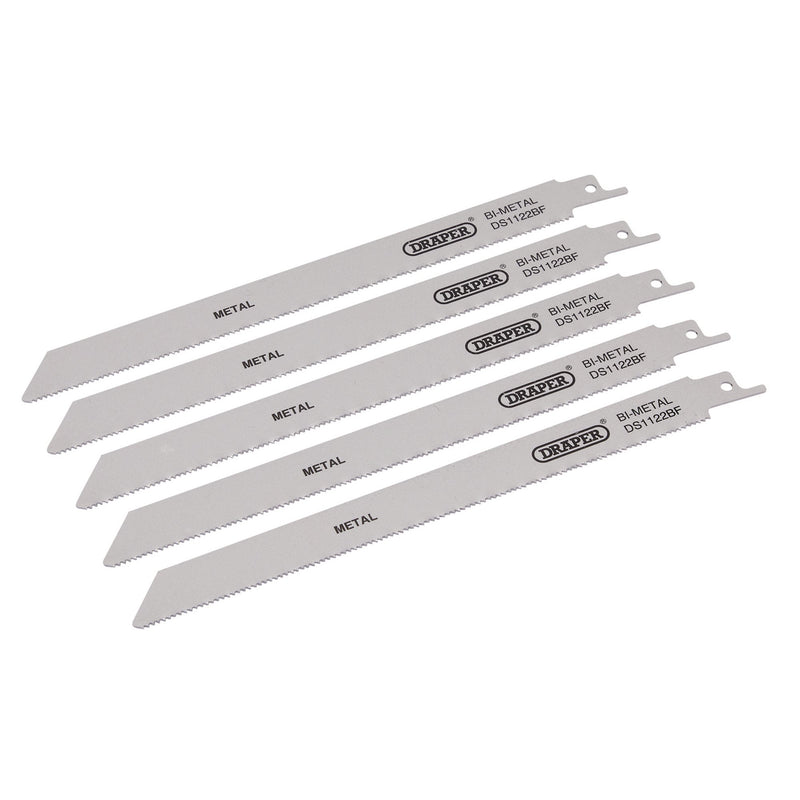 Draper 38594 Bi-metal Reciprocating Saw Blades for Metal Cutting, 225mm, 14tpi (Pack of 5)
