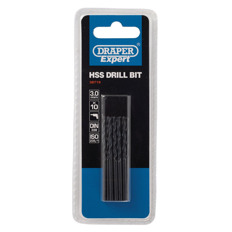Draper 38719 HSS Drill Bit, 3.0mm (Pack of 10)