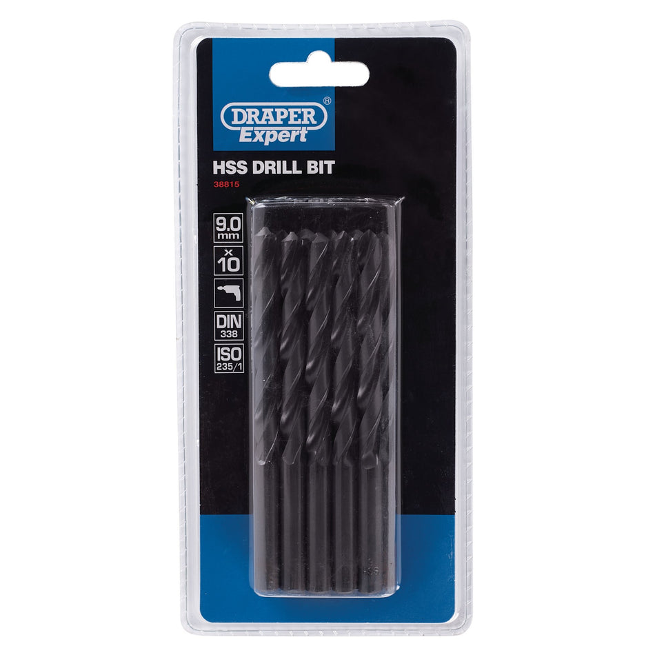 Draper 38815 HSS Drill Bit, 9.0mm (Pack of 10)