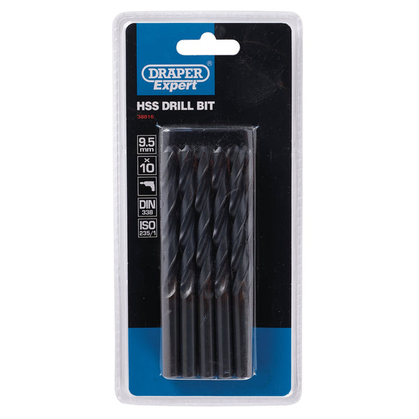 Draper 38816 HSS Drill Bit, 9.5mm (Pack of 10)