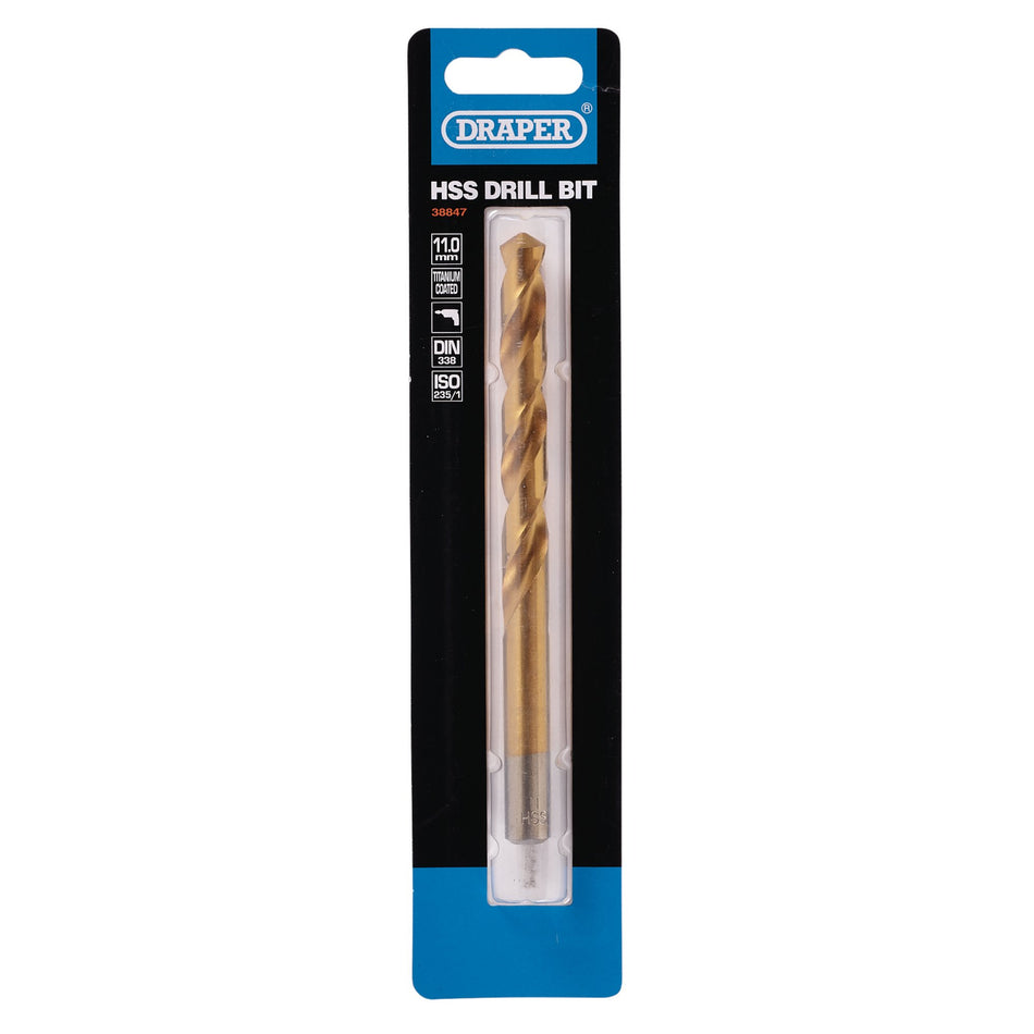 Draper 38847 HSS Titanium Drill Bit, 11.0mm