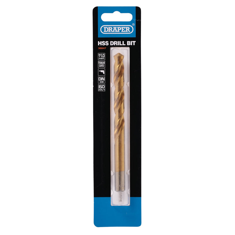 Draper 38847 HSS Titanium Drill Bit, 11.0mm