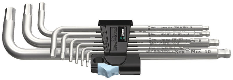 Wera 05022720001 3950/9 Hex-Plus Stainless 1 L-key set, metric, stainless, 9 pieces