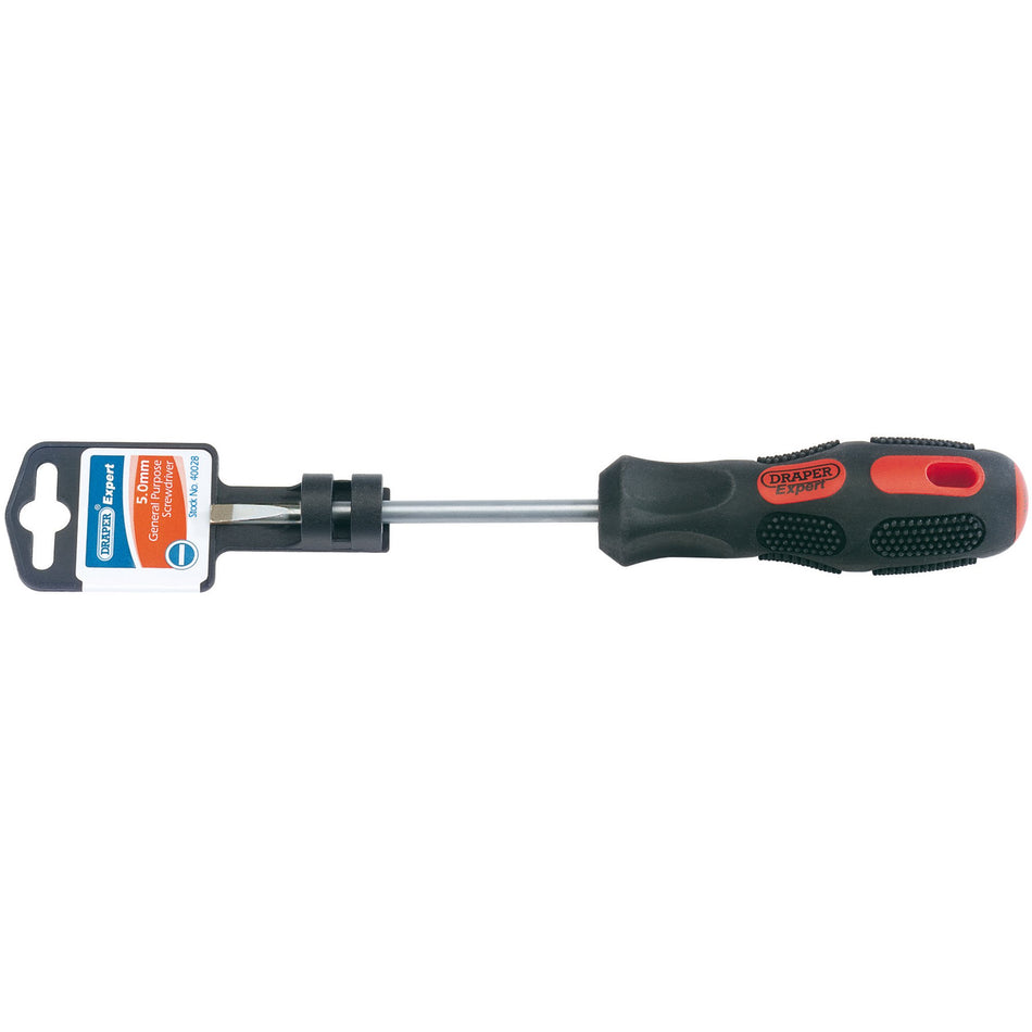 Draper 40028 Plain Slot Parallel Tip Screwdriver, 5 x 100mm