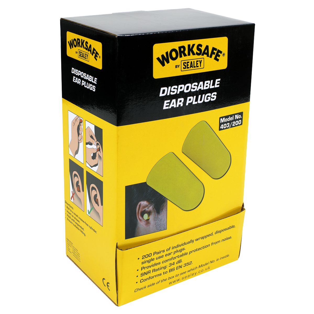 Sealey 403/200 Disposable Ear Plugs - 200 Pairs