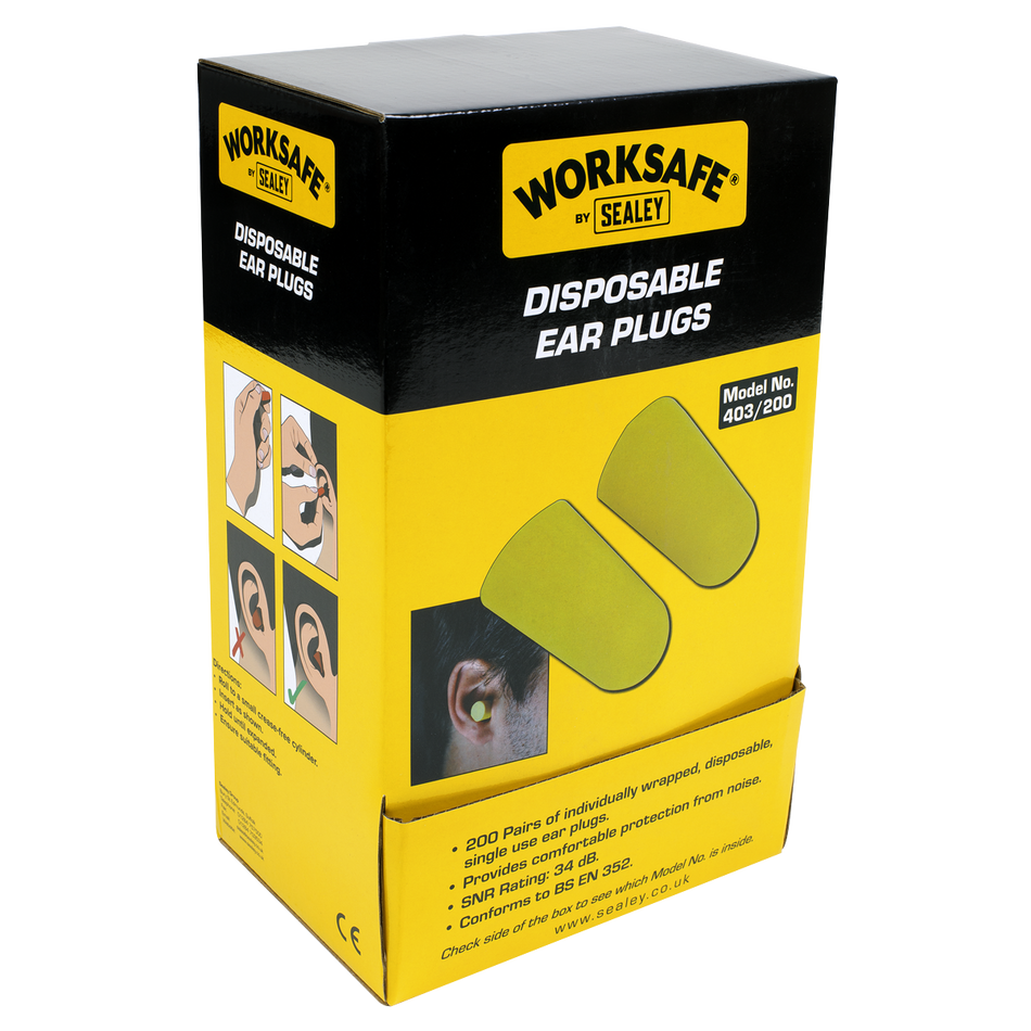 Sealey 403/200 Disposable Ear Plugs - 200 Pairs