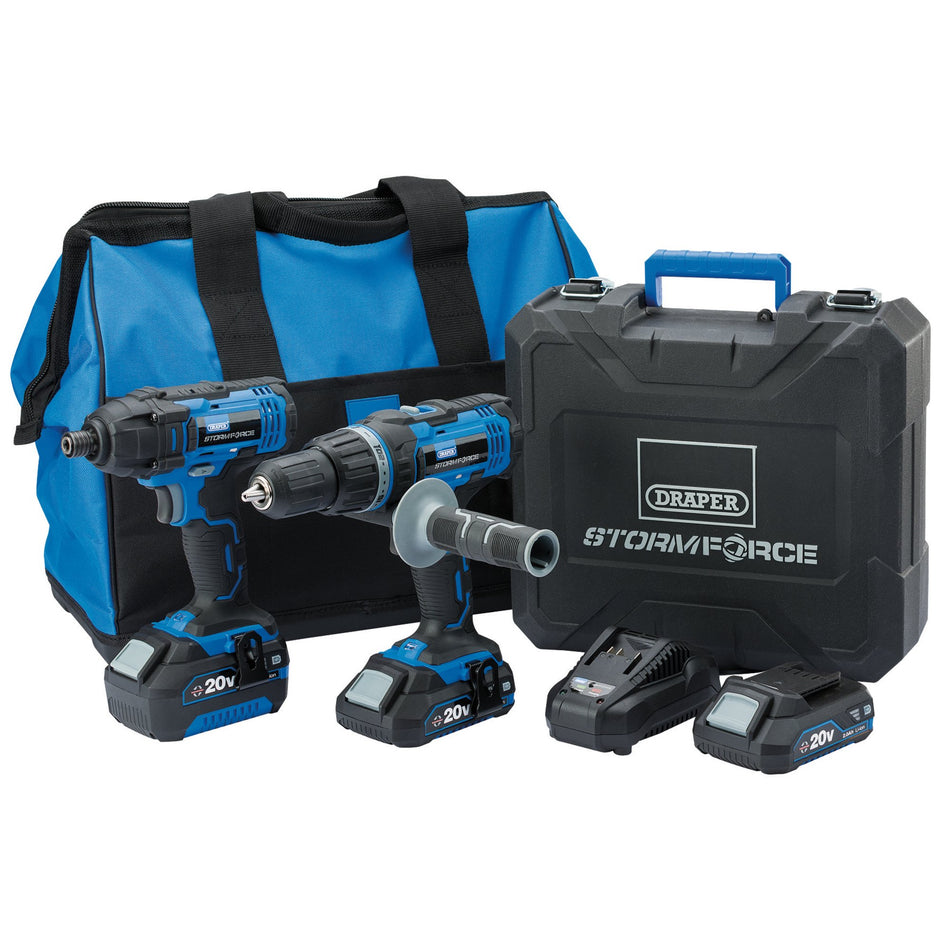 Draper 40448 Draper Storm Force® 20V Cordless Impact Kit (7 Piece)