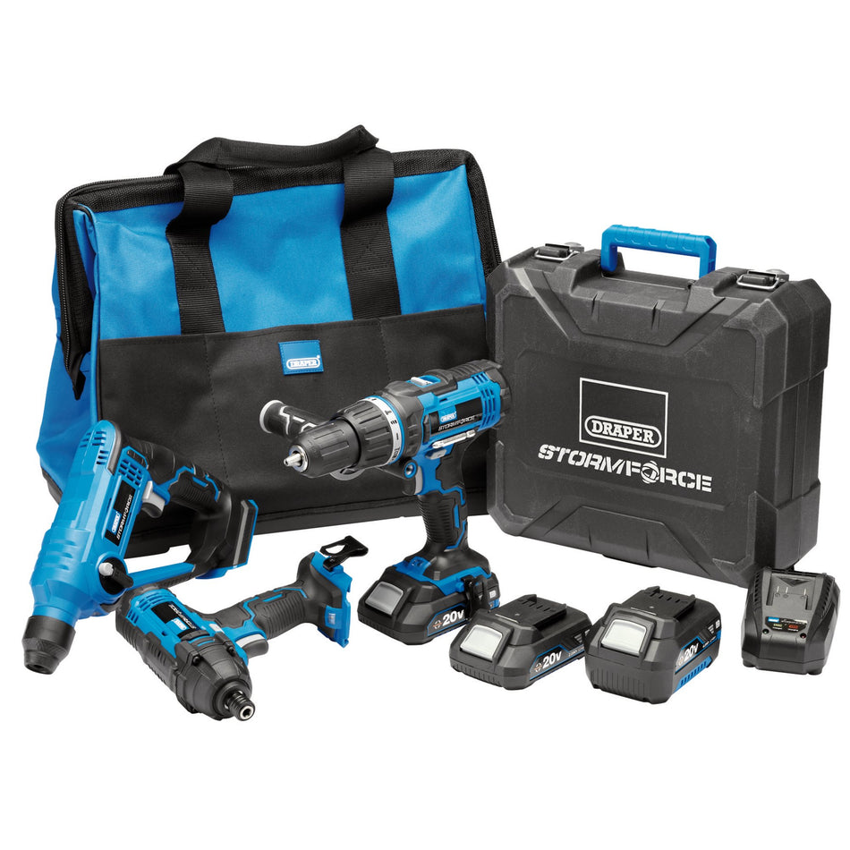 Draper 40449 Draper Storm Force® 20V Cordless Fixing Kit (8 Piece)