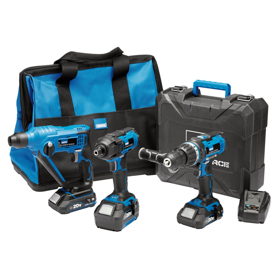 Draper 40449 Draper Storm Force® 20V Cordless Fixing Kit (8 Piece)