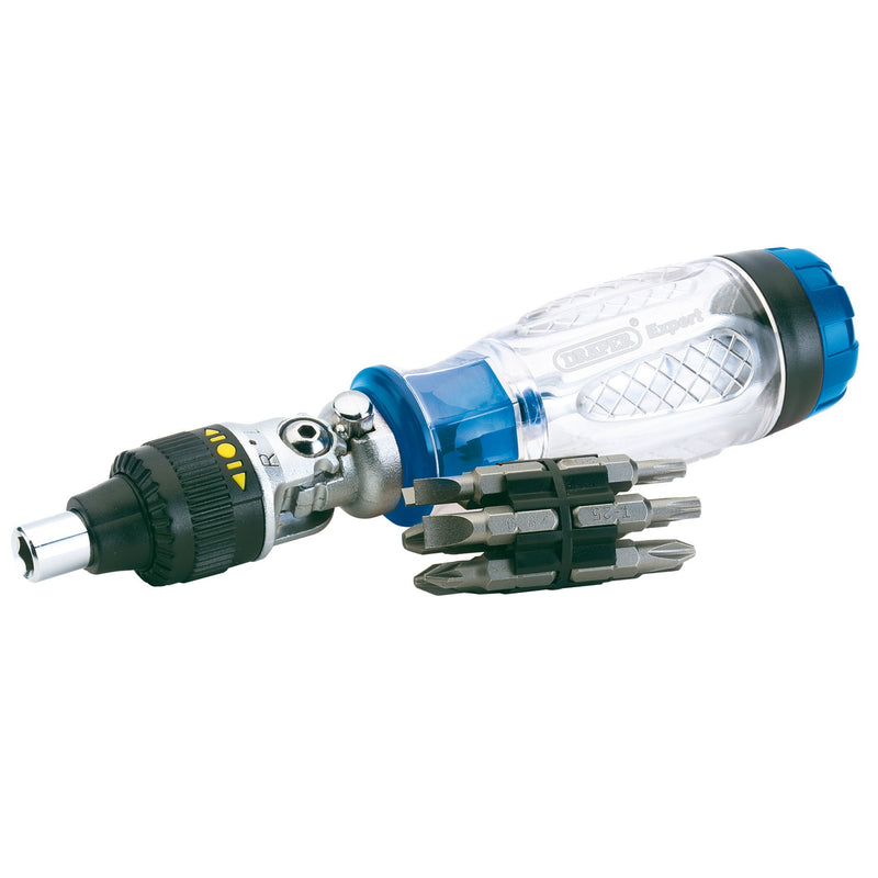 Draper 40855 Ratcheting Screwdriver and Bit Set (14 Piece)