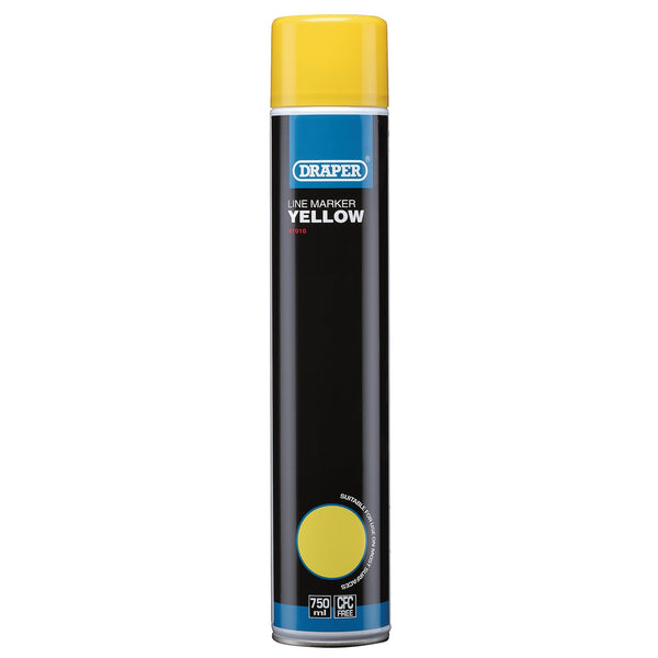 Draper 41916 Line Marker Spray Paint, 750ml, Yellow