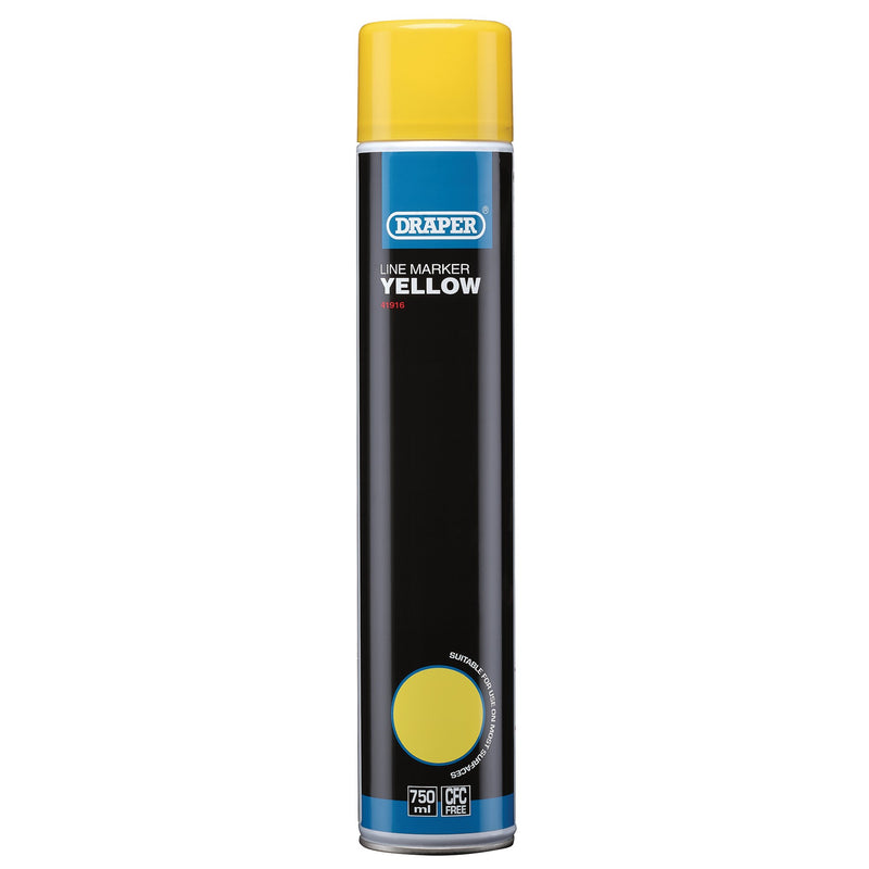 Draper 41916 Line Marker Spray Paint, 750ml, Yellow