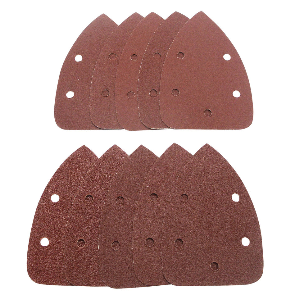 Draper 42633 Detail Sanding Sheets with Hook and Loop, 140mm, Assorted Grit, SSD2 (Pack of 10)