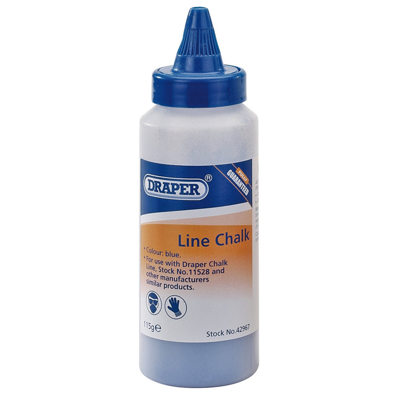 Draper 42967 Plastic Bottle of Blue Chalk for Chalk Line, 115g