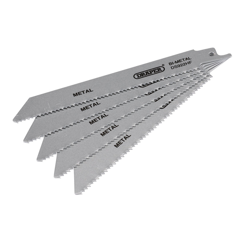 Draper 43460 Bi-metal Reciprocating Saw Blades for Metal, 150mm, 10tpi/11ppi (Pack of 5)