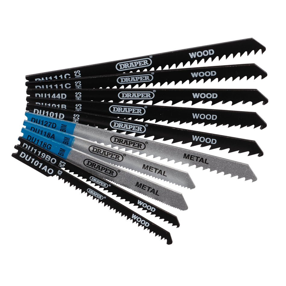 Draper 43470 Assorted BIM and HCS Jigsaw Blade Set for Wood and Metal (10 Piece)