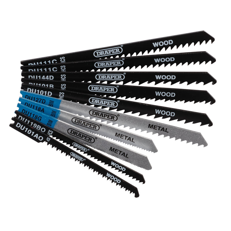 Draper 43470 Assorted BIM and HCS Jigsaw Blade Set for Wood and Metal (10 Piece)