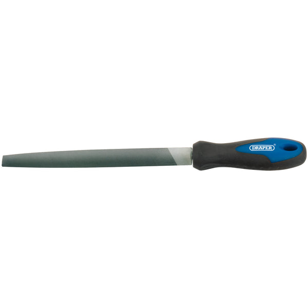 Draper 44954 Soft Grip Engineer's Half Round File and Handle, 200mm