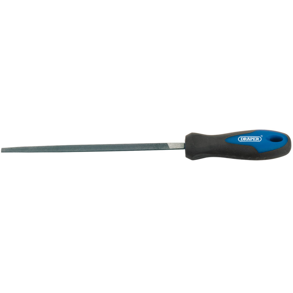 Draper 44957 Soft Grip Engineer's 3 Square File and Handle, 200mm