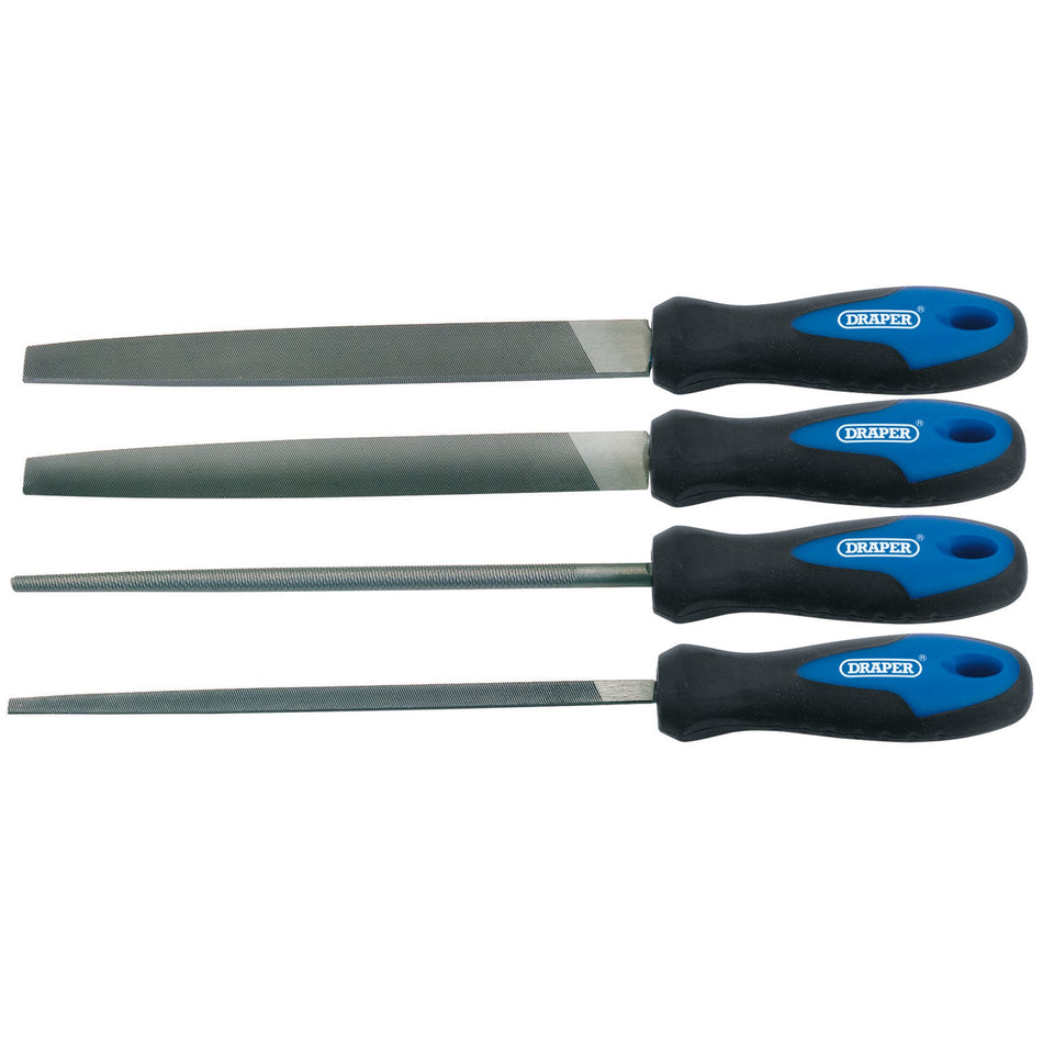 Draper 44962 Soft Grip Engineer's File Set, 200mm (4 Piece)