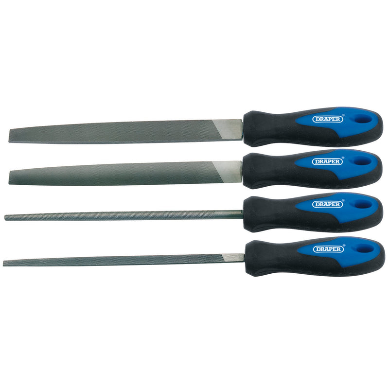 Draper 44962 Soft Grip Engineer's File Set, 200mm (4 Piece)