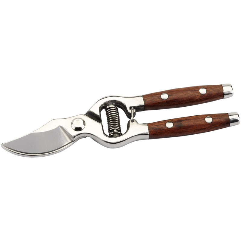 Draper 45317 Bypass Pattern Secateurs with Wooden Handles, 210mm
