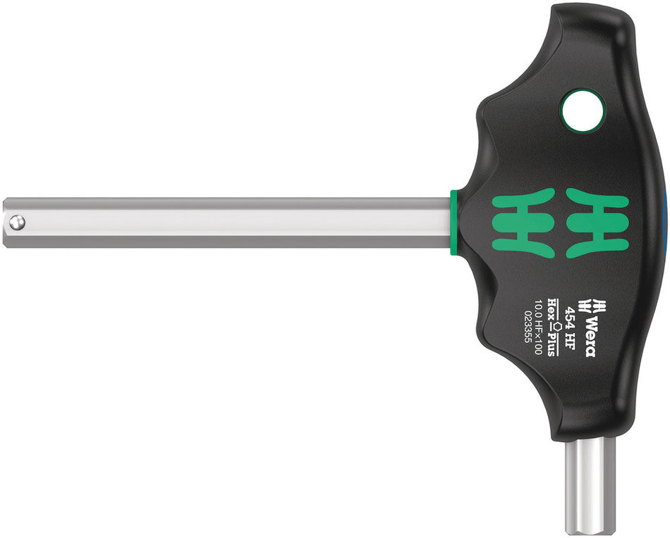 Wera 05023354001 454 HF T-handle hexagon screwdriver Hex-Plus with holding function, 10 x 100 mm