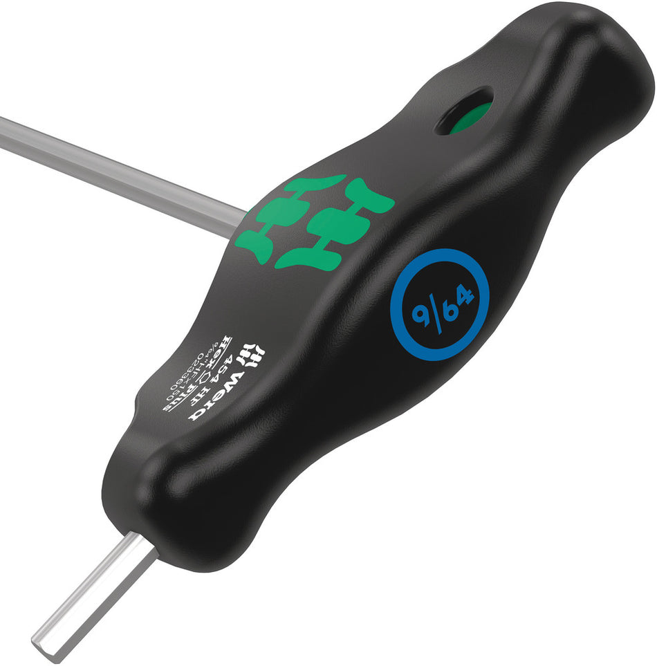 Wera 05023359001 454 HF T-handle hexagon screwdriver Hex-Plus with holding function, imperial, 1/8" x 150 mm