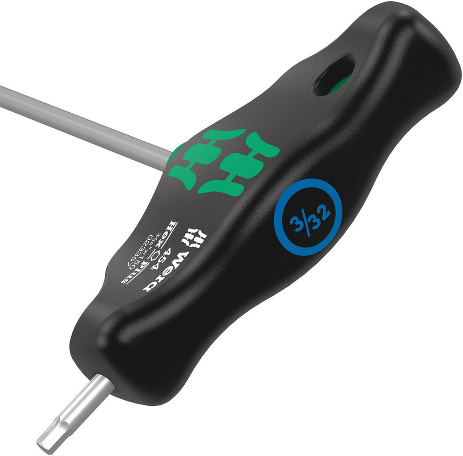 Wera 05023357001 454 Imperial T-handle hexagon screwdriver Hex-Plus, imperial, 3/32" x 150 mm