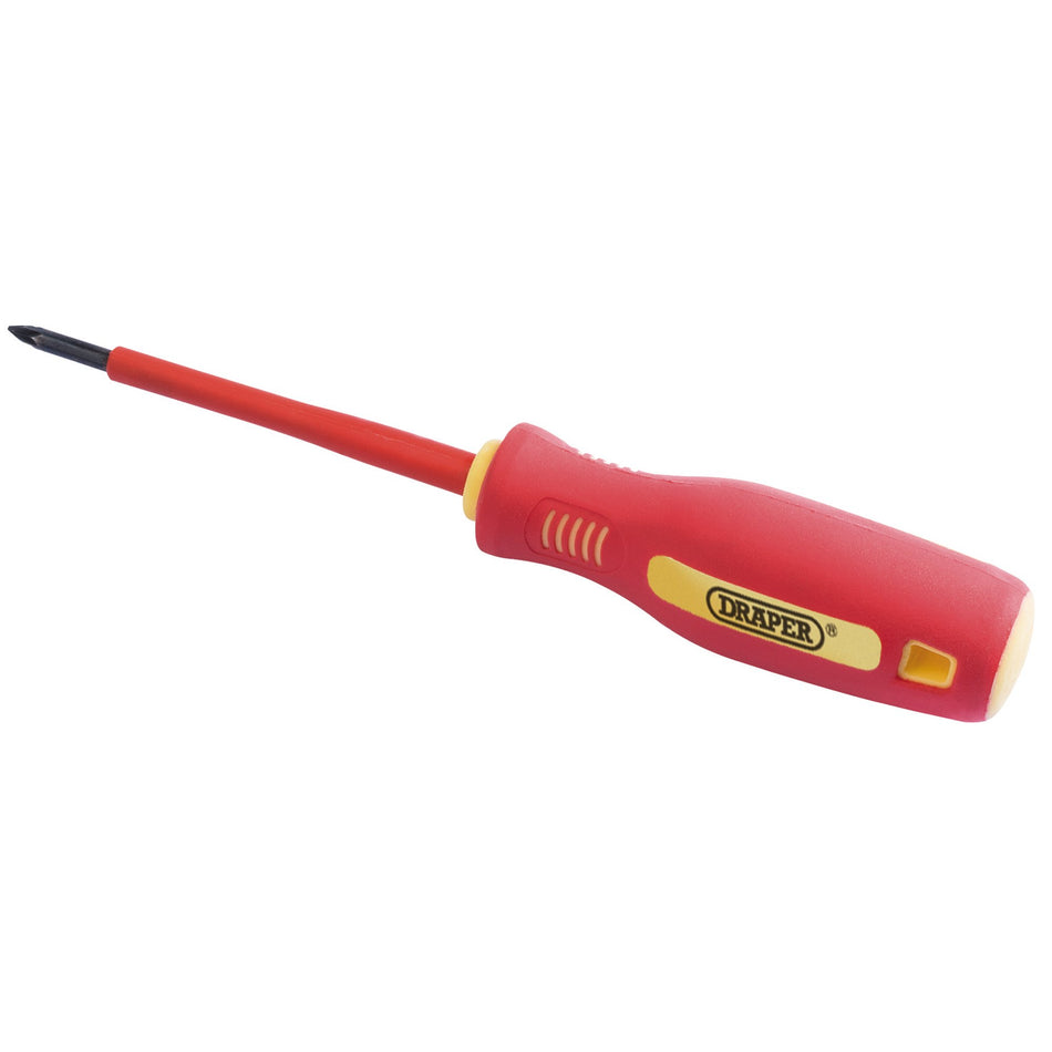 Draper 46527 Fully Insulated Soft Grip Cross Slot Screwdriver, No.0 x 75mm