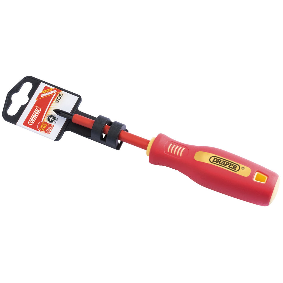 Draper 46528 Fully Insulated Soft Grip Cross Slot Screwdriver, No.1 x 80mm