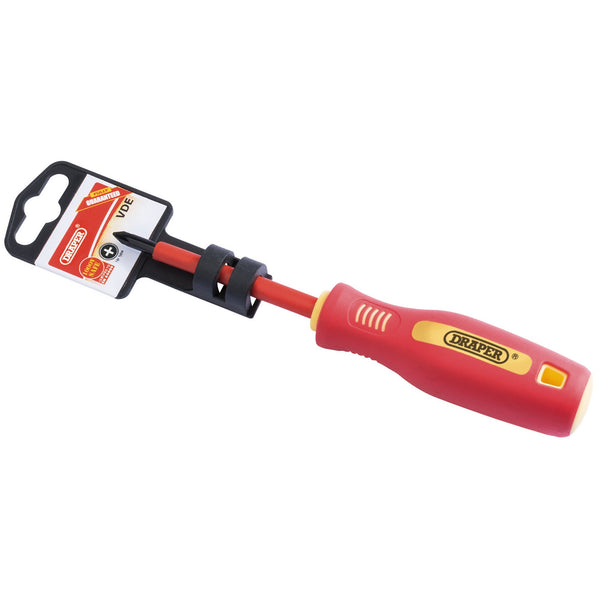 Draper 46528 Fully Insulated Soft Grip Cross Slot Screwdriver, No.1 x 80mm