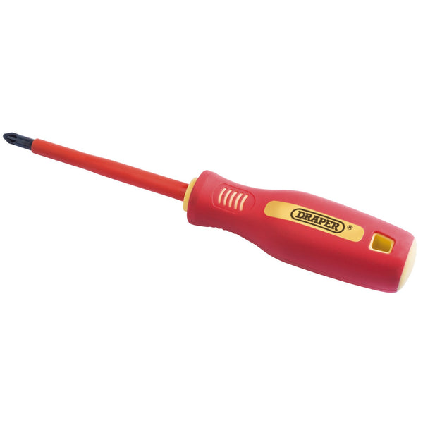 Draper 46532 Fully Insulated Soft Grip Cross Slot Screwdriver, No.2 x 100mm (Sold Loose)