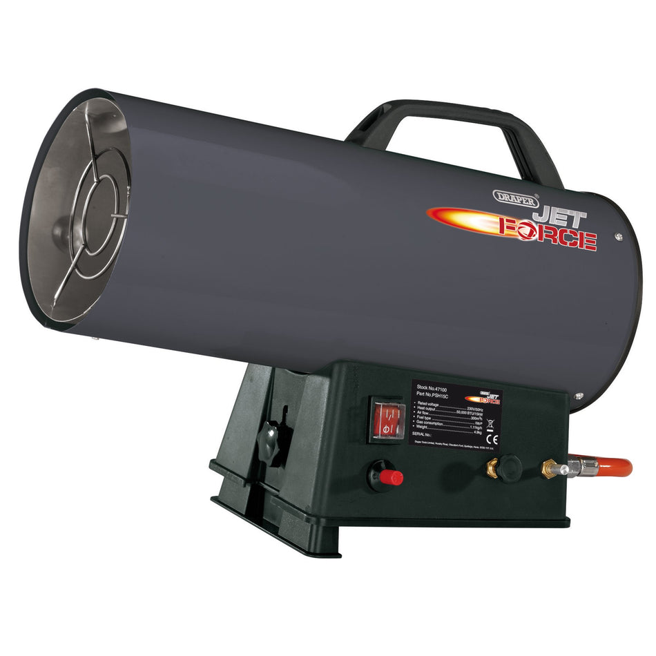 Draper 47100 Jet Force Propane Space Heater, 50,000 BTU/15 kW